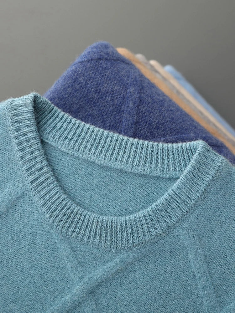 Men's Merino Wool Sweater in Meadow Green