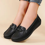 Diana - Genuine Leather Moccasin Black