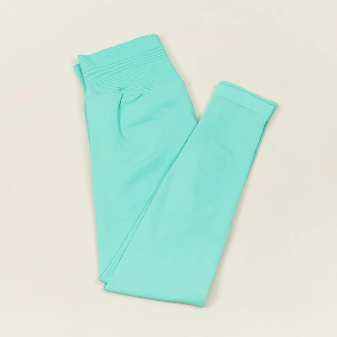 Women's Push-Up Low-Rise Seamless Yoga Leggings for Fitness Mint Green