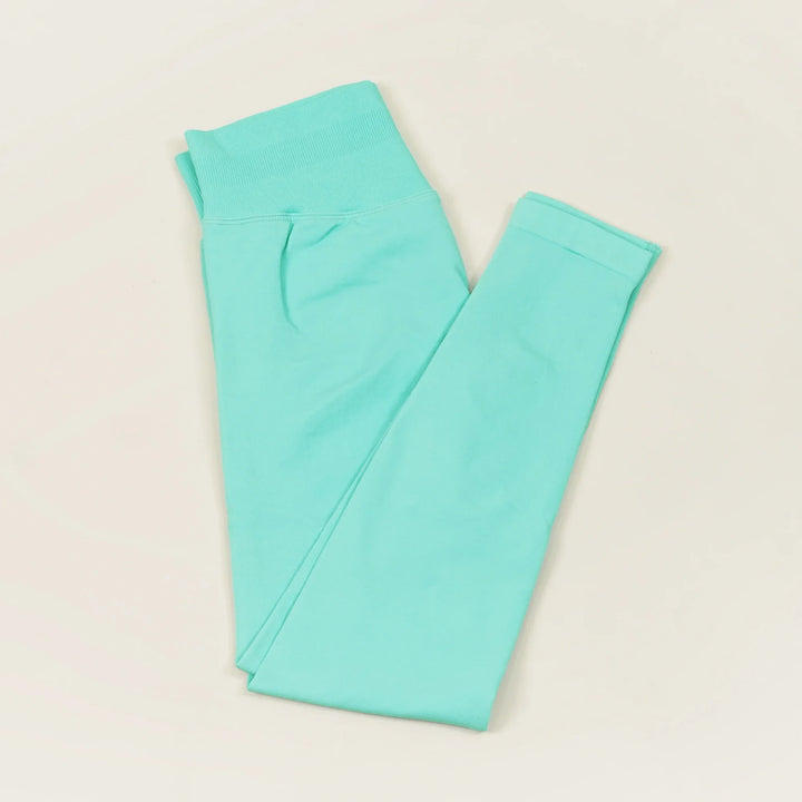 Women's Push-Up Low-Rise Seamless Yoga Leggings for Fitness Mint Green