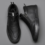 Men's Plush-Lined Non-Slip Leather Sneakers