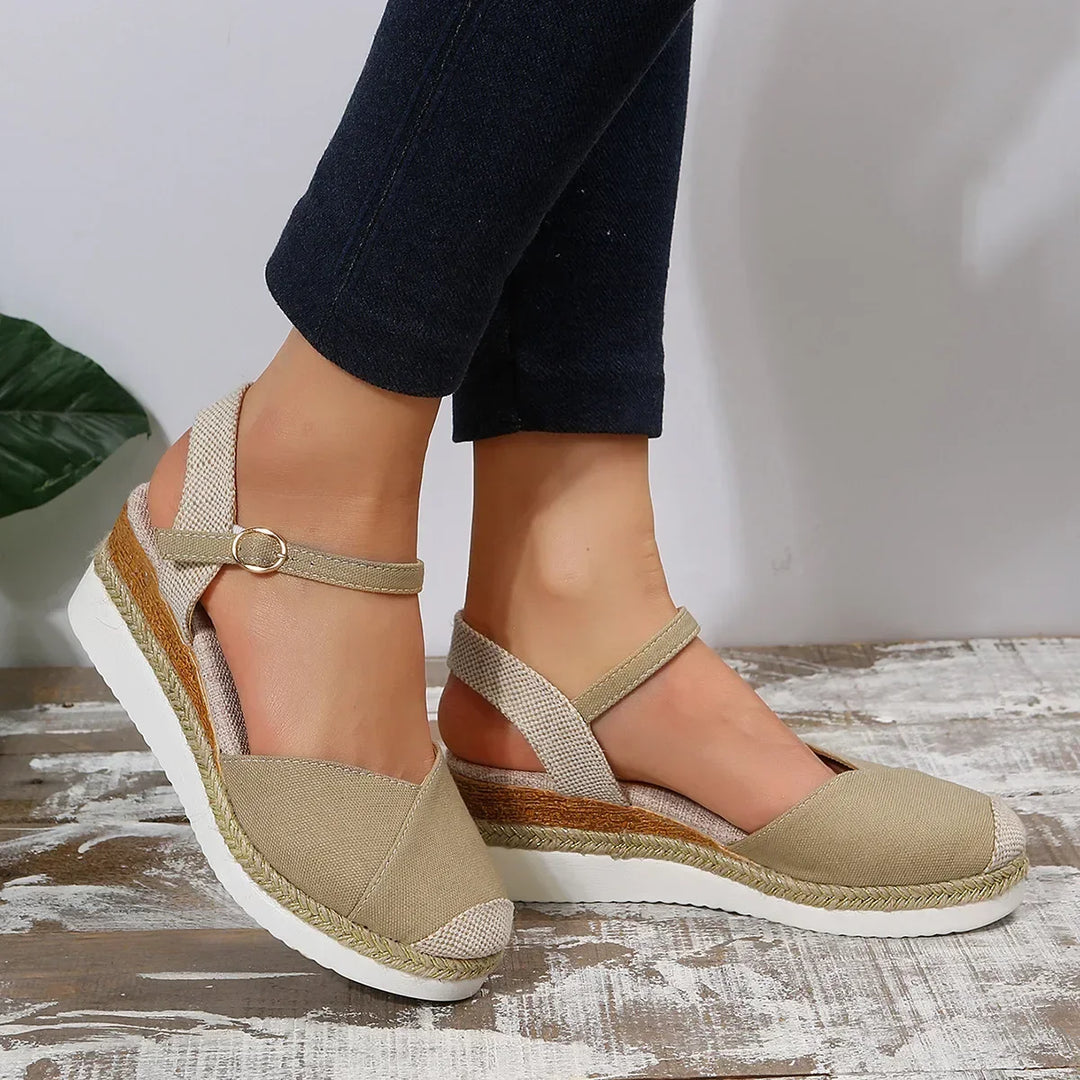 Woman's Closed Toe Wedge Sandals-MODAUTLET