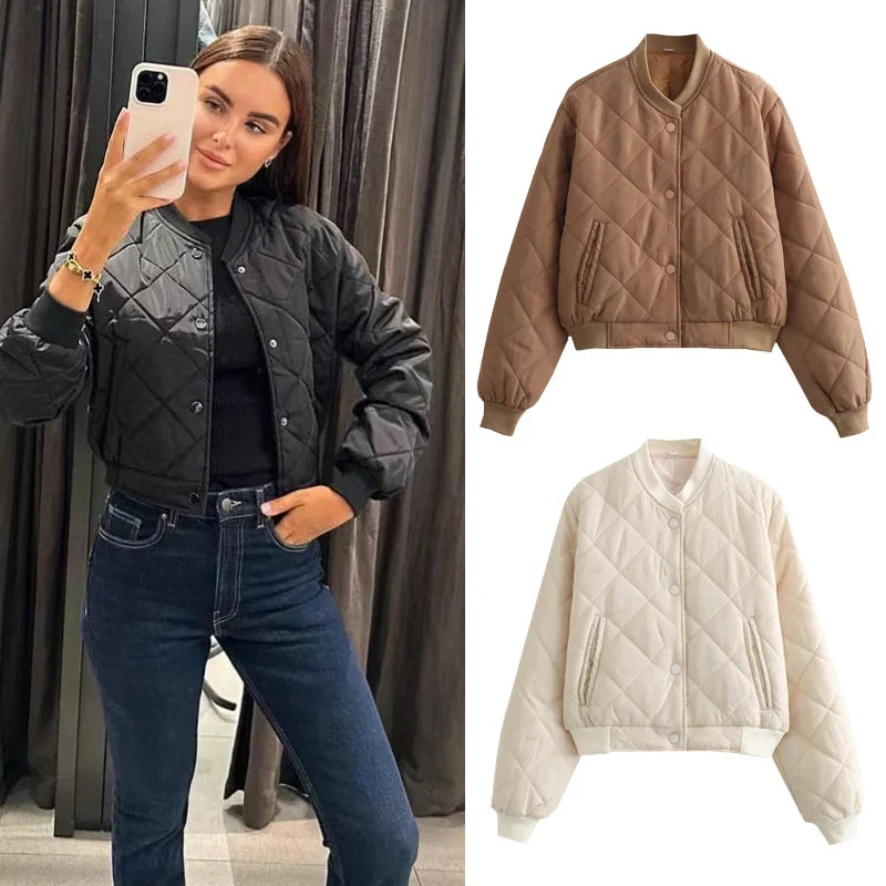 Women's Quilted Bomber Jacket