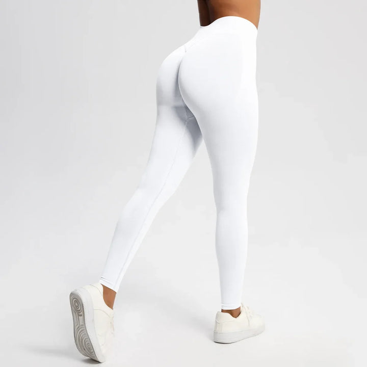Women's Push-Up Low-Rise Seamless Yoga Leggings for Fitness White
