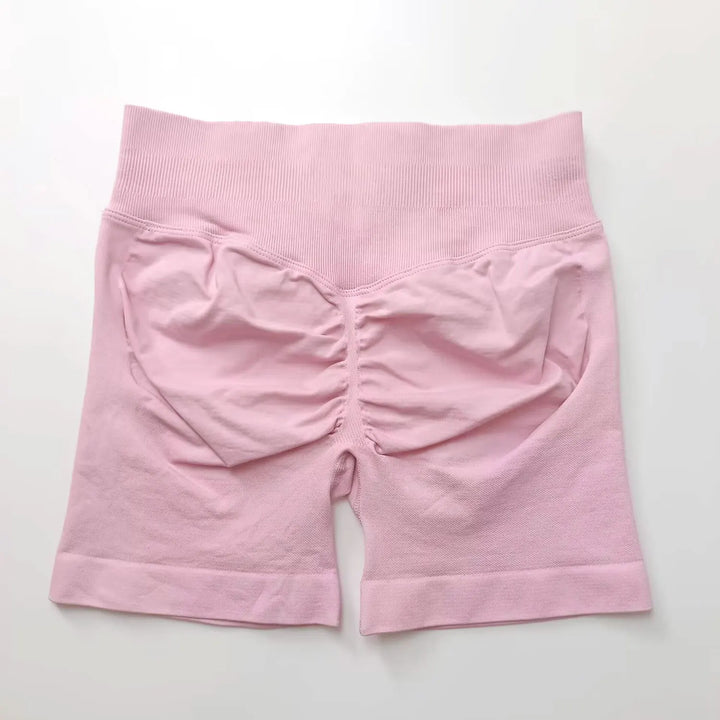Women's Fitness Biker Shorts with Low Ribbed Band for Gym Workouts