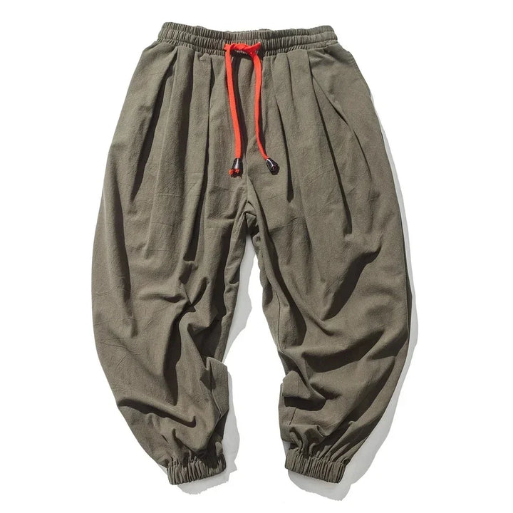 Men's Lightweight Tapered Cotton Linen Pants - Easy Fit Streetwear-MODAUTLET