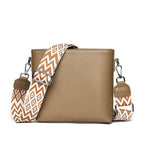 Women's Elegant Leather Shoulder Bag Khaki