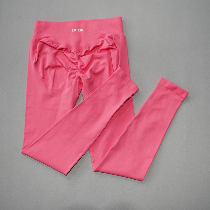 Women's High-Waisted Seamless Yoga Leggings for Tummy Control coral pink