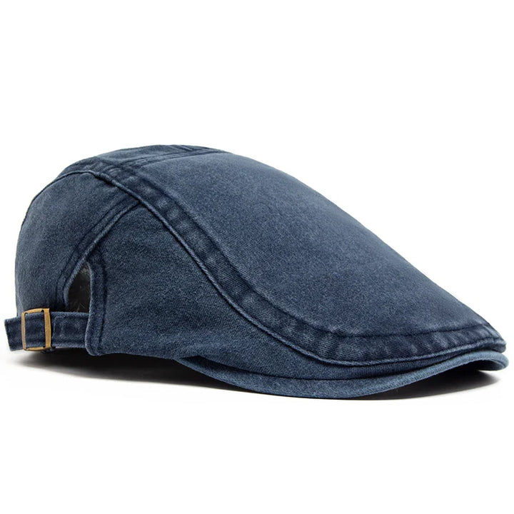 Unisex Vintage Cotton Beret with Adjustable Flat Visor-MODAUTLET
