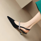 Women's Glam Rhinestone Kitten Heels – Stylish Evening Footwear