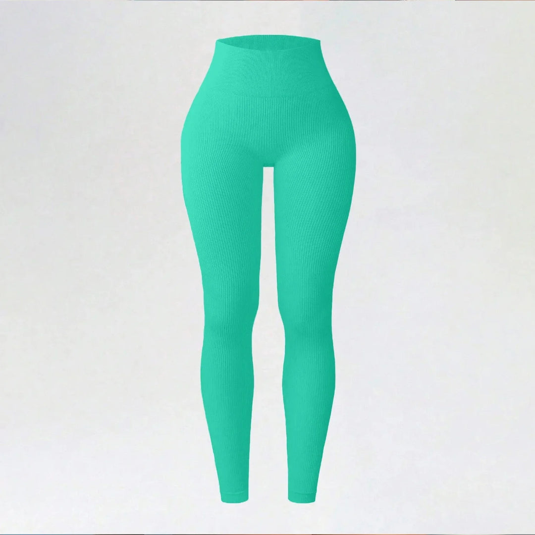Women's High-Waisted Seamless Yoga Leggings for Fitness & Running Moss green
