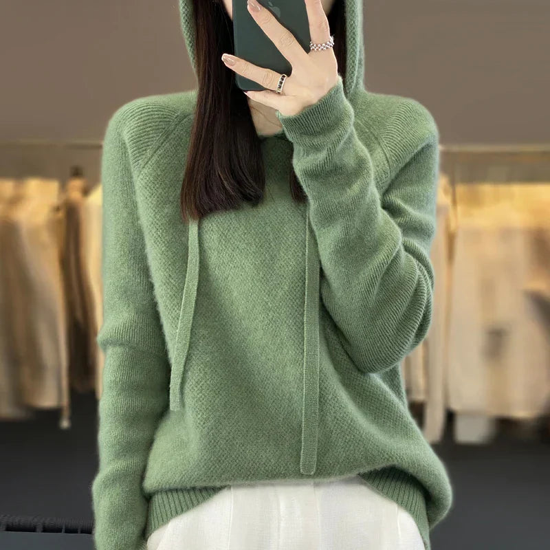 Women's Chic Comfort Hoodie Green One size
