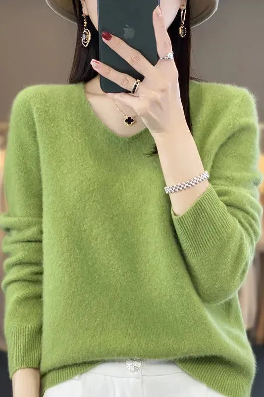 Women's Cozy Luxe Sweater - Harmonia Green