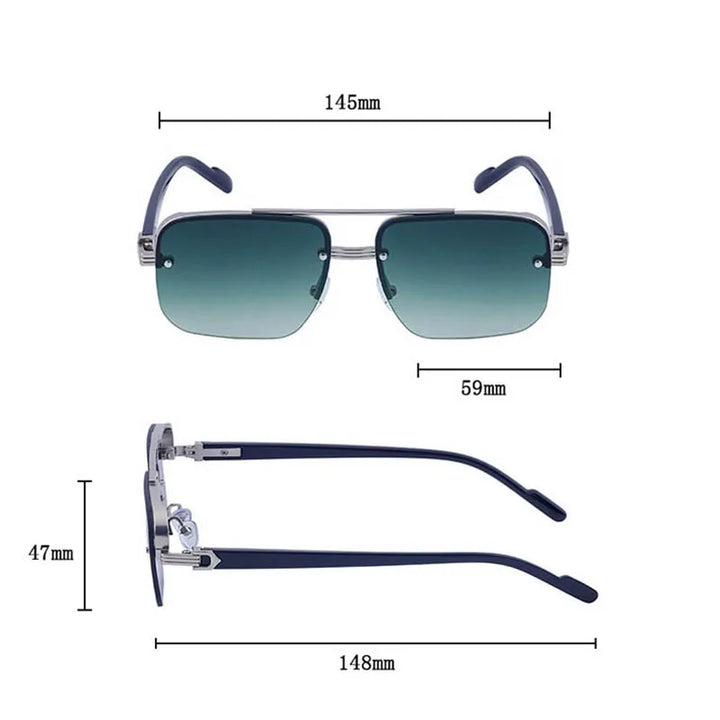 Alberto Lombardi Semi‑Rimless Sunglasses-MODAUTLET