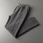 Men's Relaxed Fit Merino Wool Pants with Drawstring Waist Dark Grey