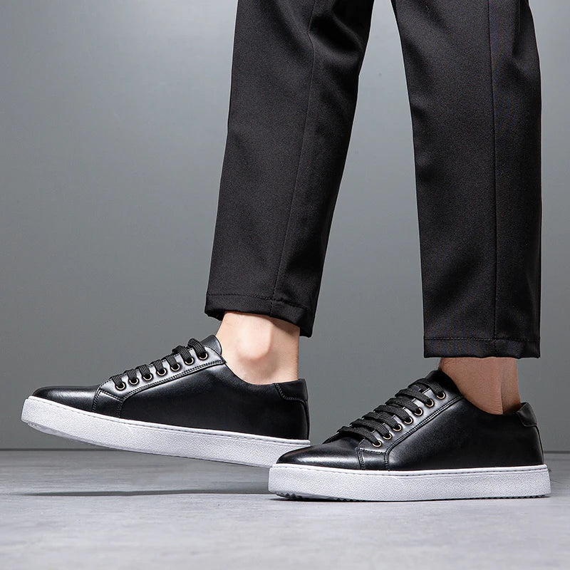 Men's Comfortable Leather Sneakers-MODAUTLET