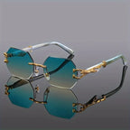 Jade Frameless Sunglasses - Stylish and Lightweight Green