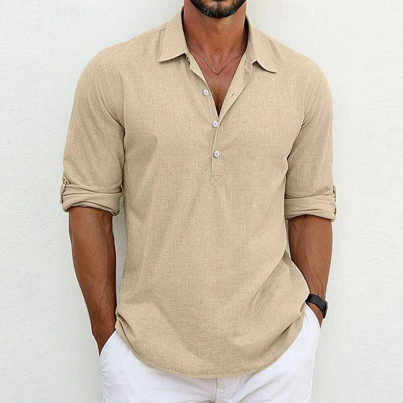 Colin | Summer Breeze Cotton Shirt Khaki