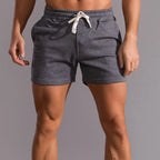 Mens Cotton Shorts Breathable Summer Casual Comfort Fit Dark Grey