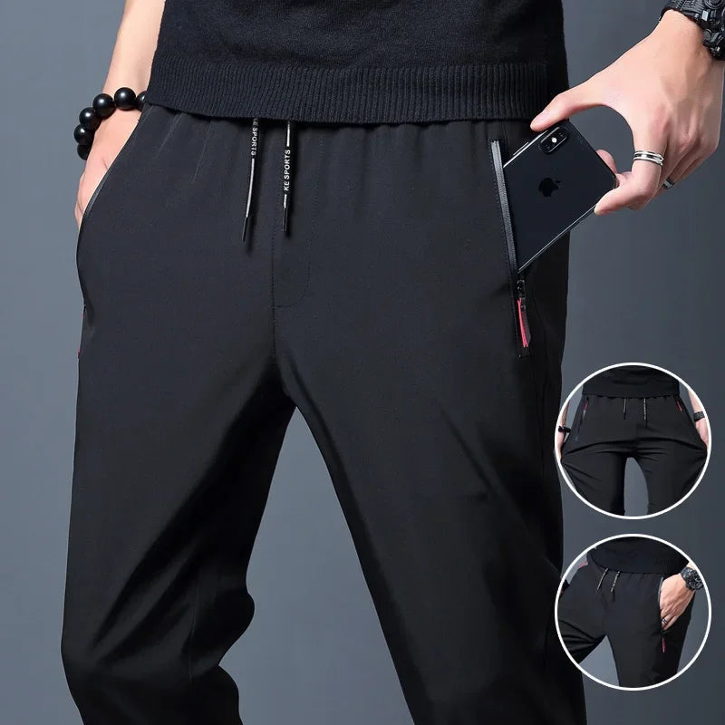 Men's Slim Elastic Korean Straight-Fit Jogger Pants-MODAUTLET