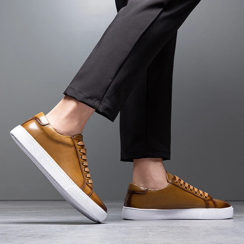 Men's Comfortable Leather Sneakers-MODAUTLET