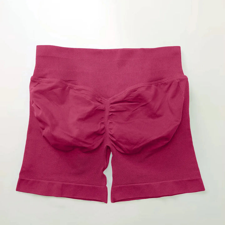 Women's Fitness Biker Shorts with Low Ribbed Band for Gym Workouts