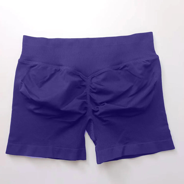 Women's Fitness Biker Shorts with Low Ribbed Band for Gym Workouts
