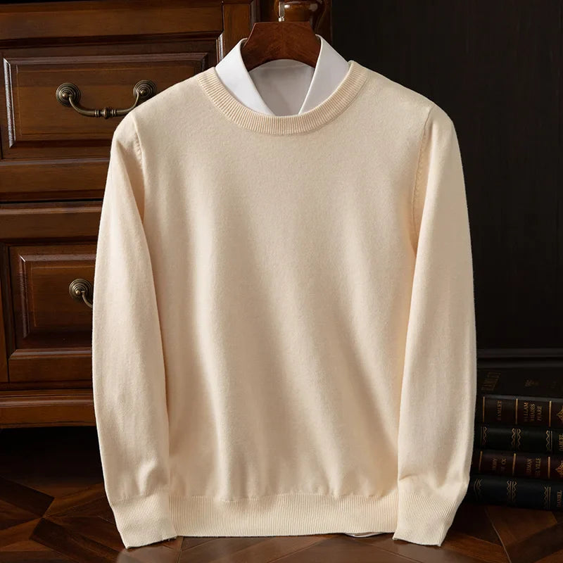 Men’s Premium Merino Wool Sweater Beige