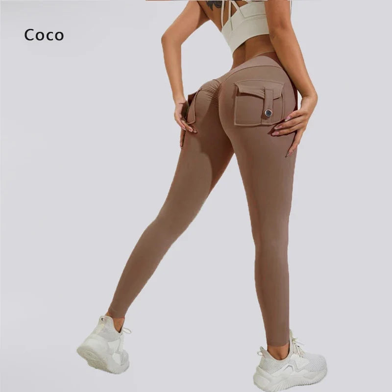 Women's Breathable Yoga Pants with Butt Pocket, Comfortable Leggings Coco