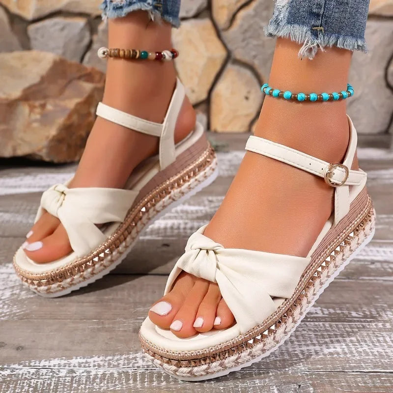 Women's Buckle Strap Flat Sandals-MODAUTLET