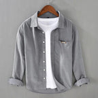 Men's Corduroy Shirt - Salerno Style Grey
