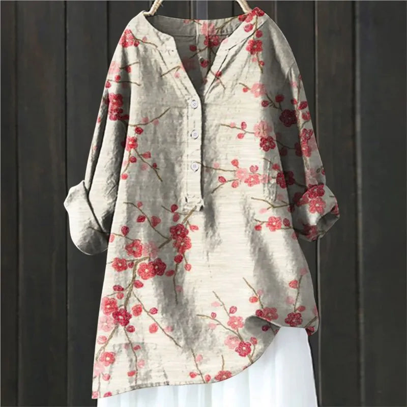 Women's Floral Vintage French Blouse-MODAUTLET