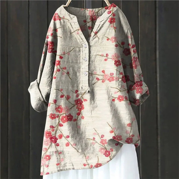 Women's Floral Vintage French Blouse-MODAUTLET
