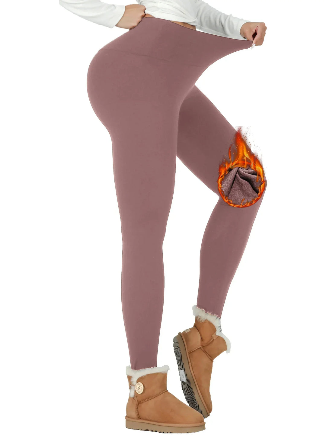 Women's High-Waisted Thermal Fleece Yoga Pants -5