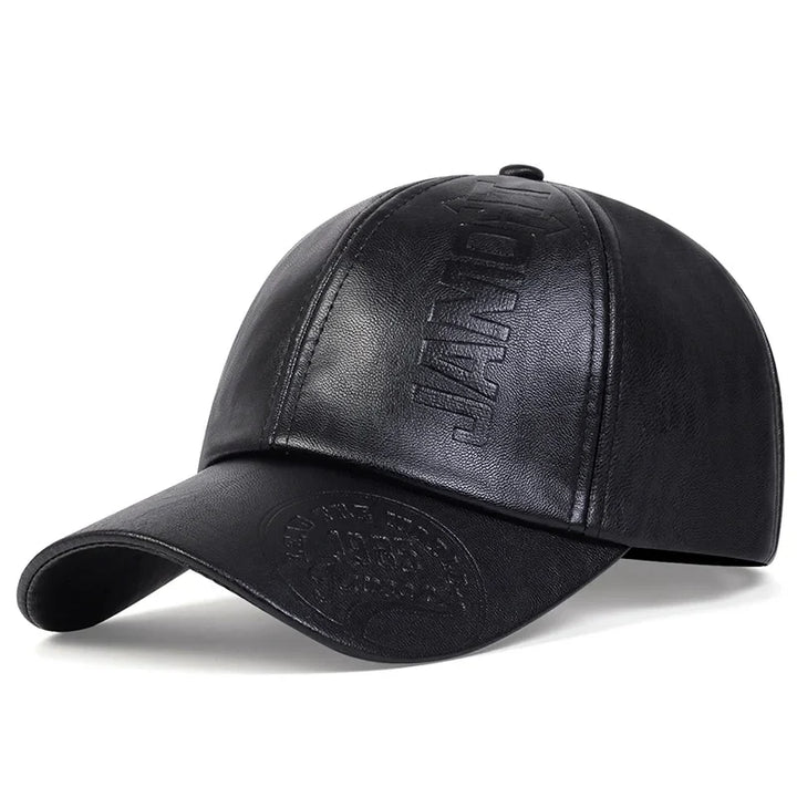 Unisex Vintage Cowhide Leather Baseball Cap – Adjustable Military Style-MODAUTLET