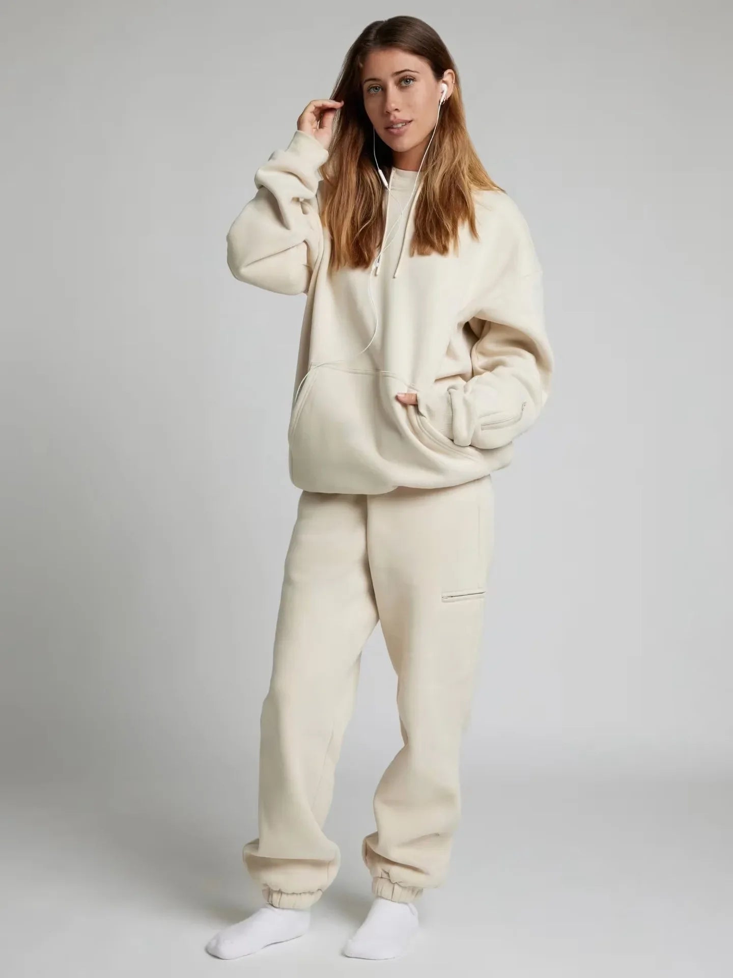 Unisex Comfy Tracksuit Set Apricot