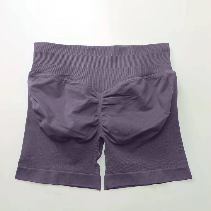 Women's Fitness Biker Shorts with Low Ribbed Band for Gym Workouts