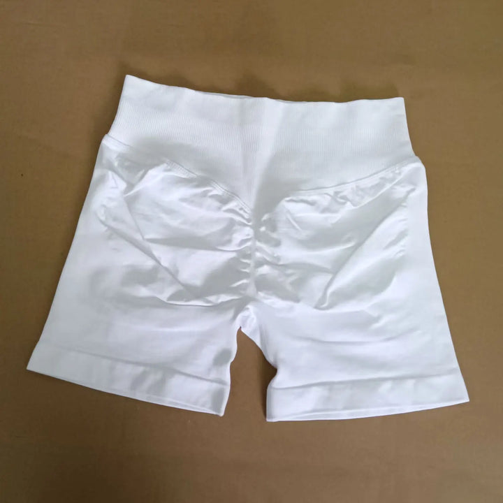 Women's Fitness Biker Shorts with Low Ribbed Band for Gym Workouts