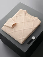 Men's Merino Wool Sweater in Meadow Green Beige