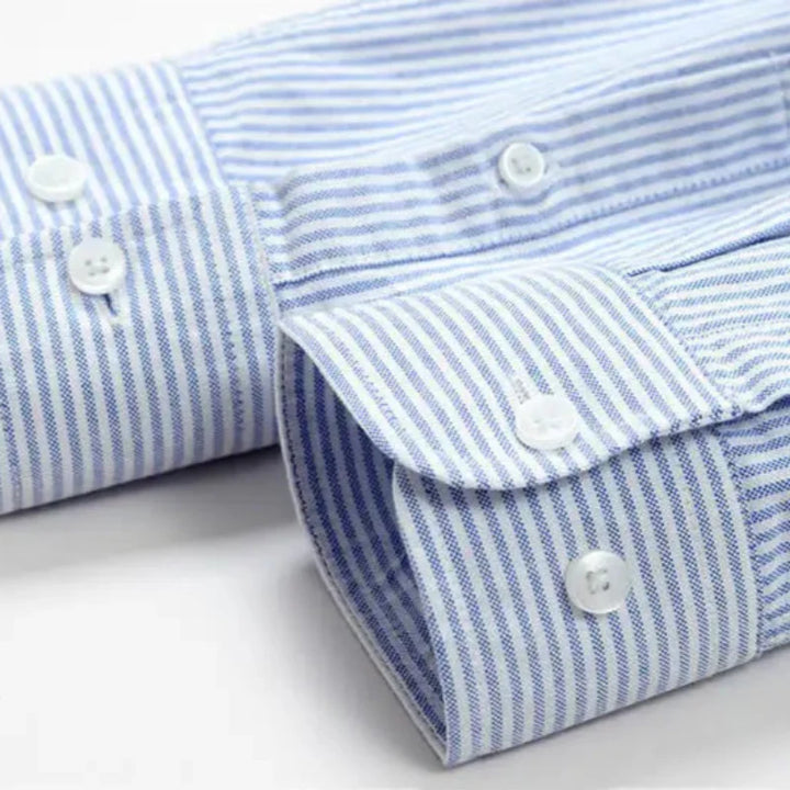 Men's Striped Button-Down Shirt - Langford Style-MODAUTLET