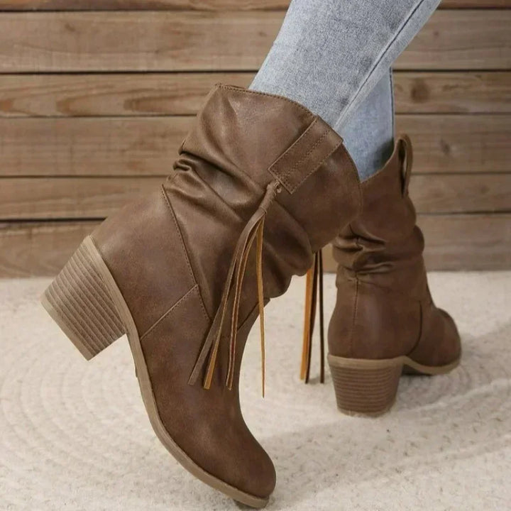 Bottes de style cowboy à talon carré pour femmes