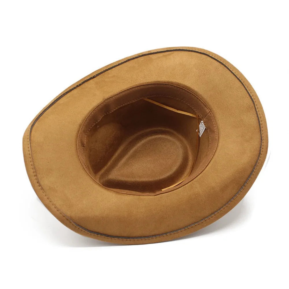 Western Cowboy Hat – Jazz Knight Felt Hat with Bull Décor-MODAUTLET