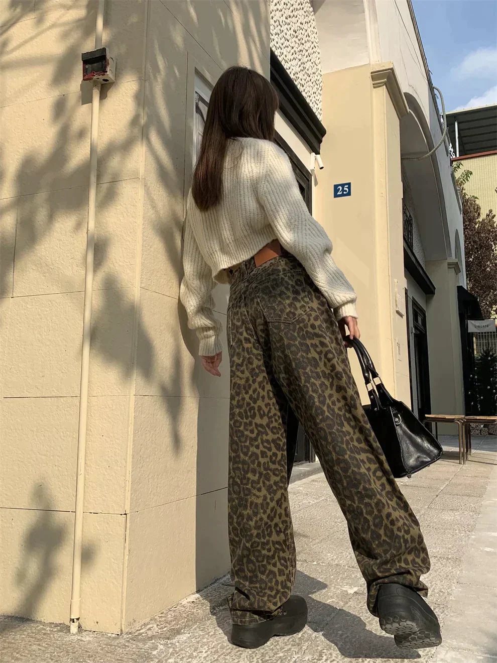 Women's Leopard Print Jeans-MODAUTLET