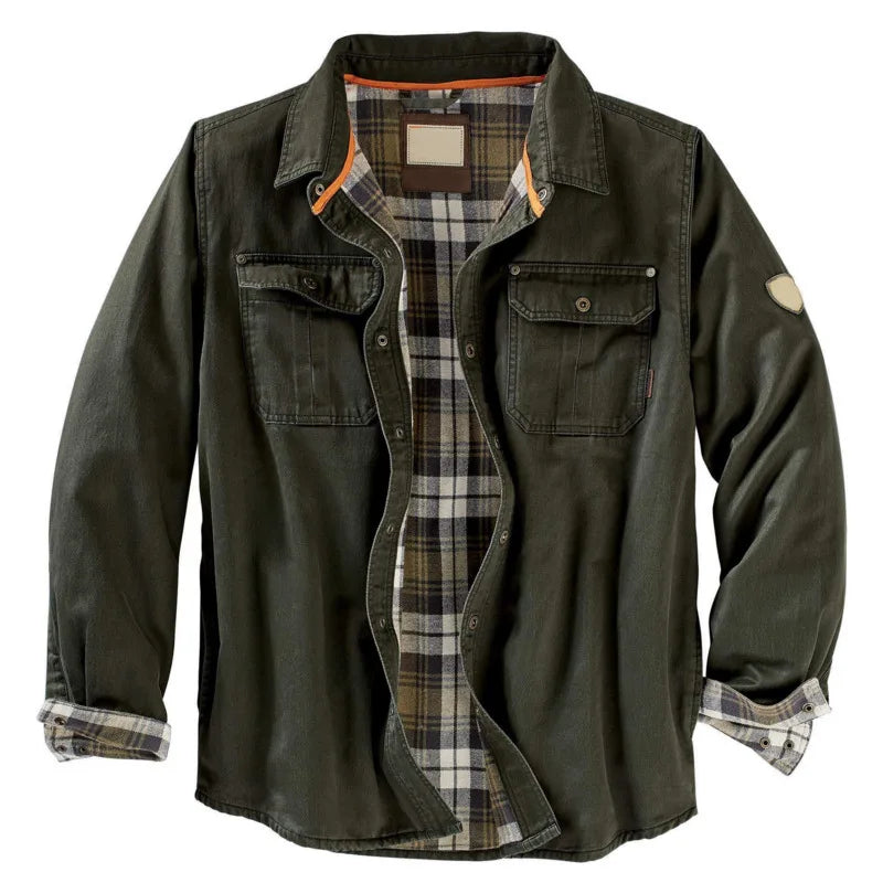 Men's Independent Motorcycle Workwear Jacket Army Green