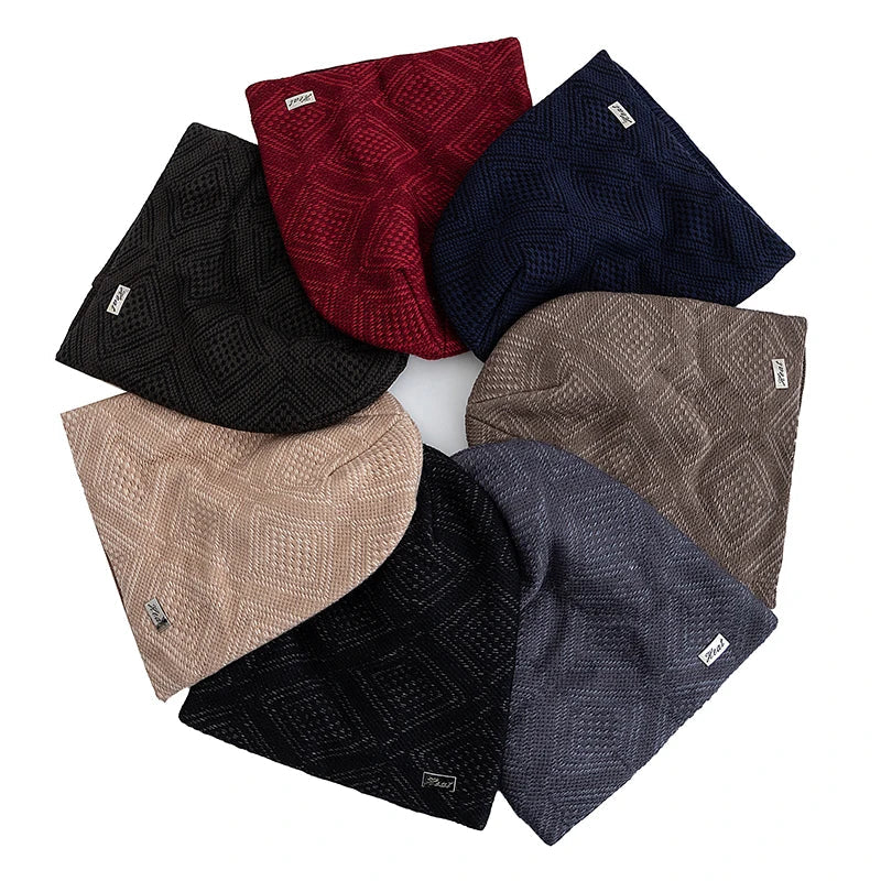 Striped Slouchy Knit Winter Beanie for Women-MODAUTLET
