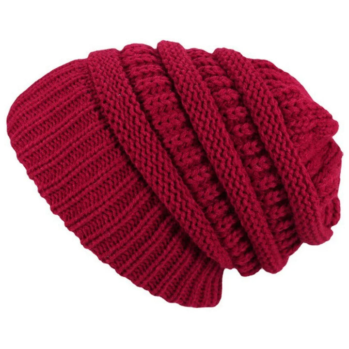 Cozy Satin-Lined Knit Beanie Hat-MODAUTLET