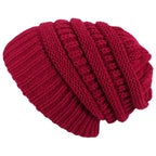 Cozy Satin-Lined Knit Beanie Rood One-size