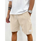 Men’s Velvet Drawstring Shorts Beige