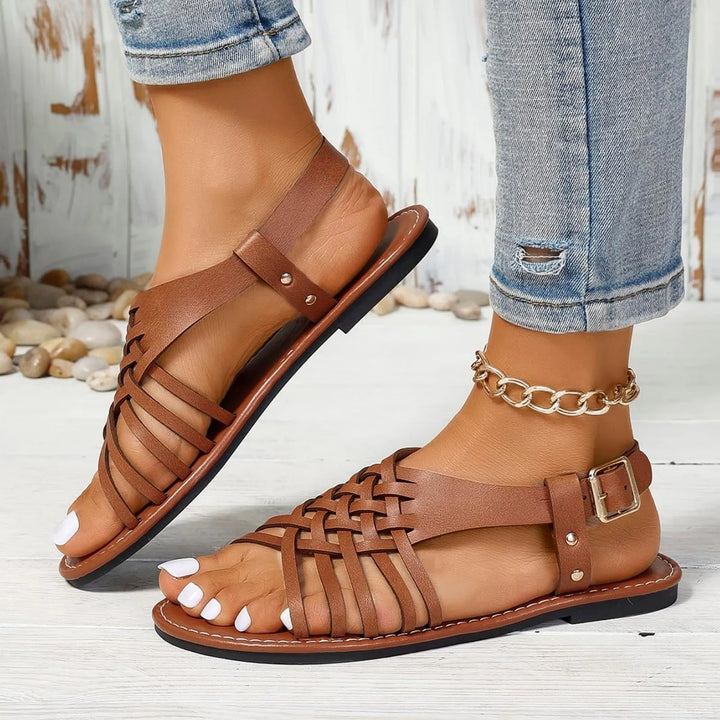 Women's Retro Cross-Strap Sandals-MODAUTLET