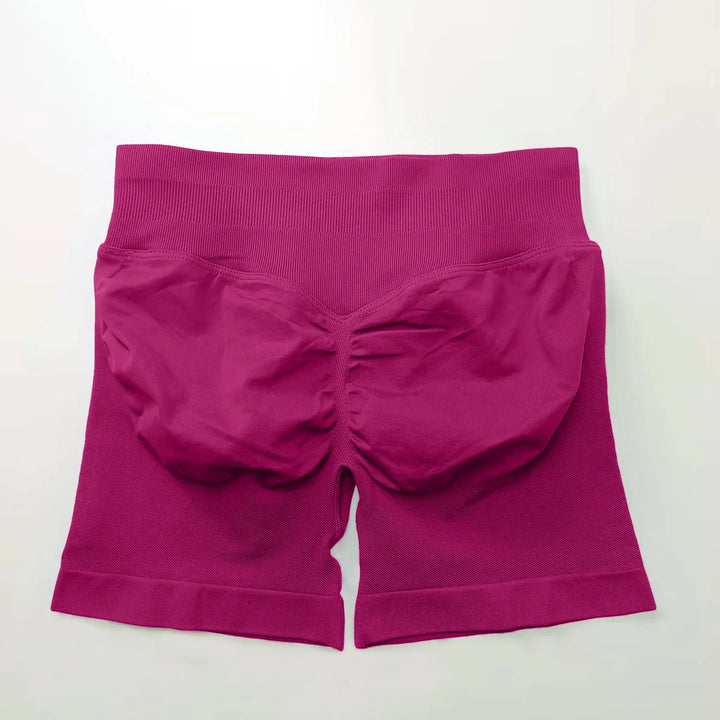 Women's Fitness Biker Shorts with Low Ribbed Band for Gym Workouts